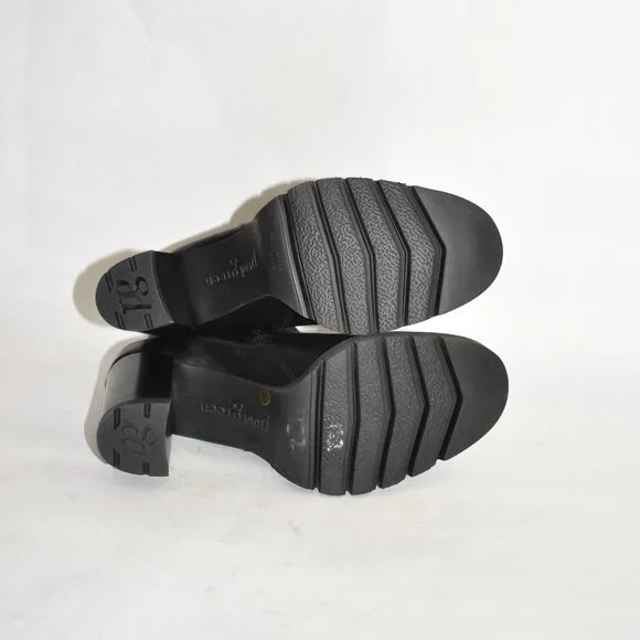 NWT $530 Paul Green Sahara Block Heel Chelsea Boot LEATHER BLACK9.5 (TD14)